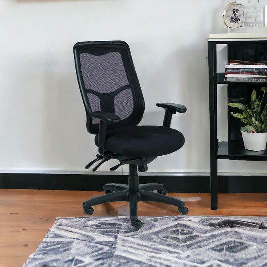 Black Adjustable Swivel Mesh Rolling Office Chair