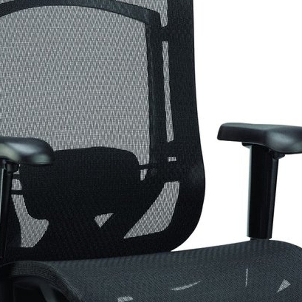 Black Adjustable Swivel Mesh Rolling Office Chair