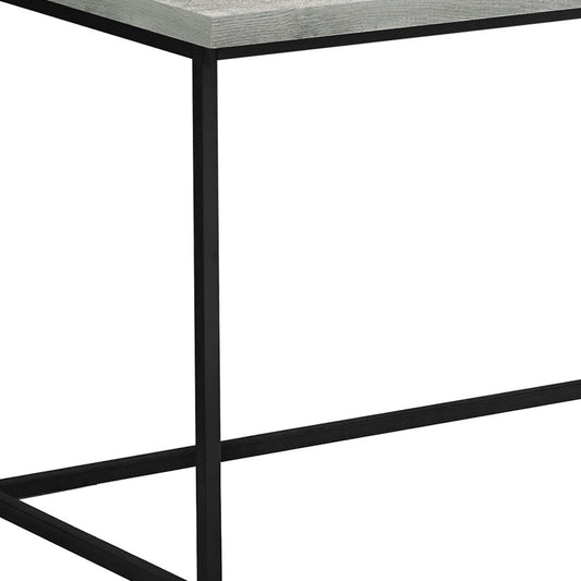 24" Gray and Black Computer Desk With Three Drawers