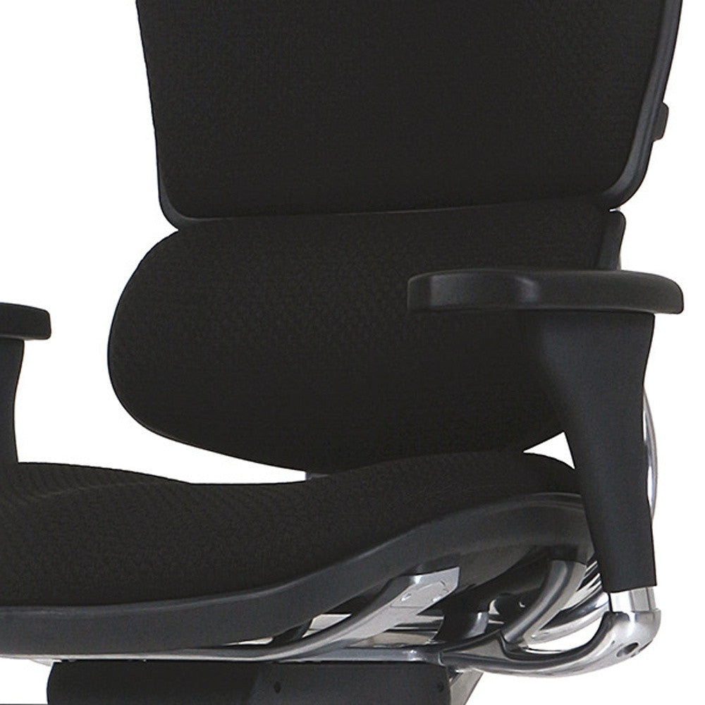 Black Adjustable Swivel Fabric Rolling Office Chair