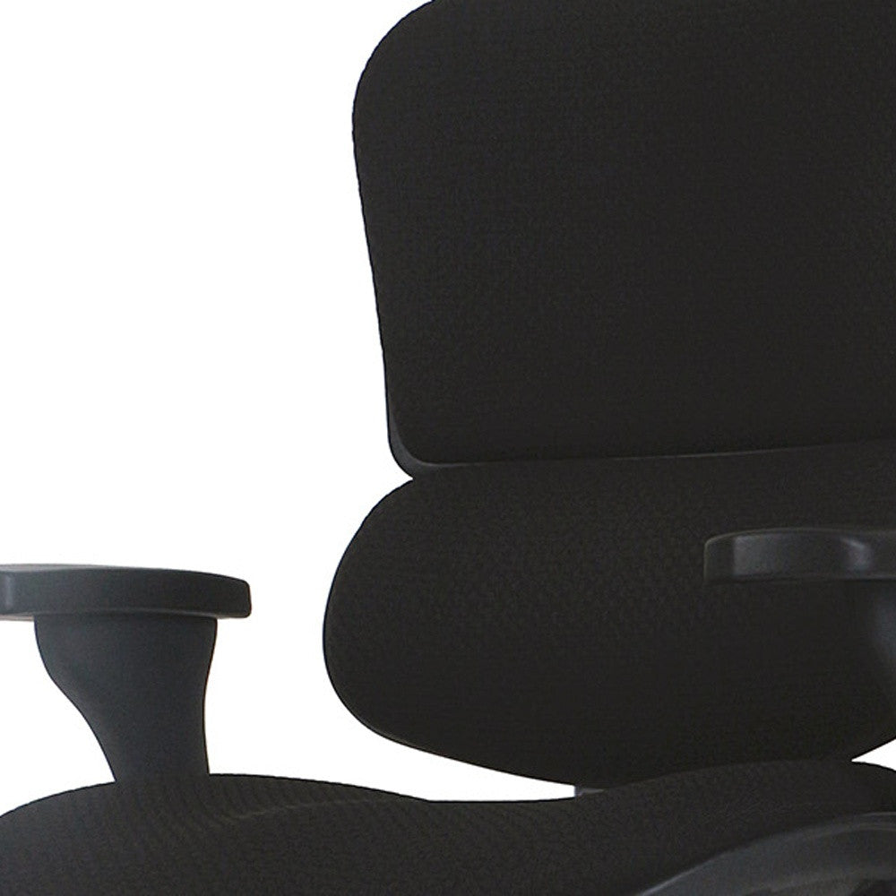 Black Adjustable Swivel Fabric Rolling Office Chair