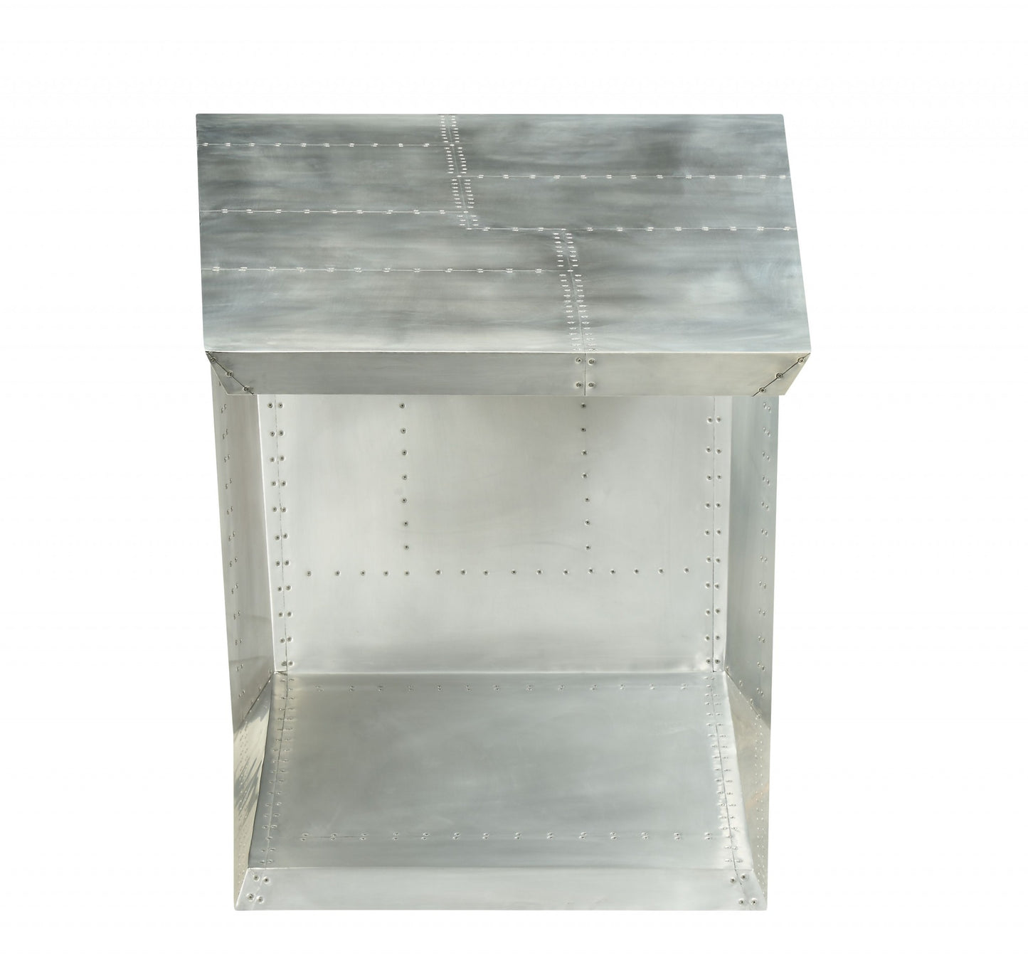 71" Silver Aluminum Mirrored Writing Desk