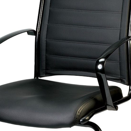 Black Faux Leather Office Chair