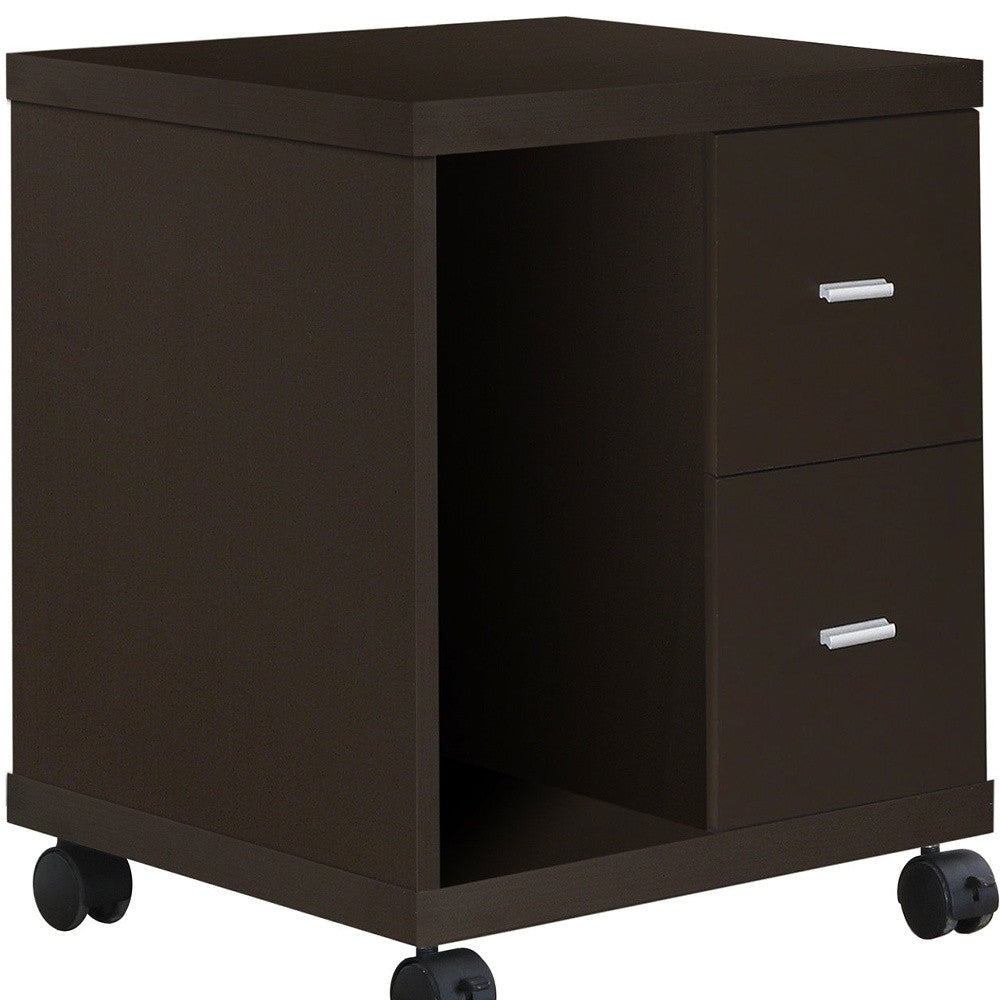 Office Cabinet Cappucino With 2 Drawer On Castors