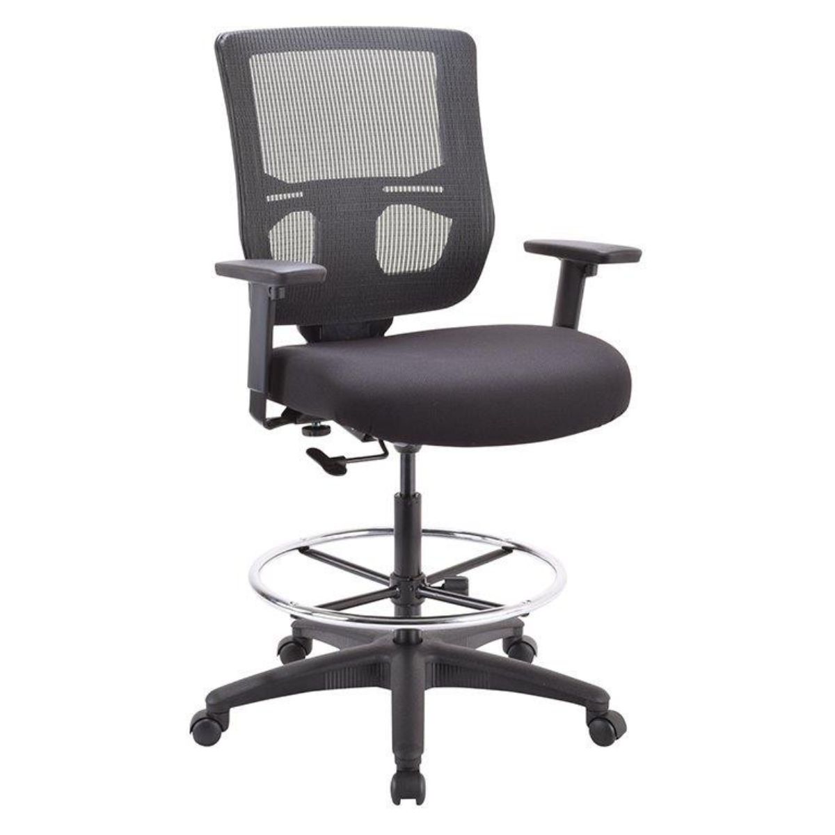 Black Adjustable Swivel Mesh Rolling Drafting Chair