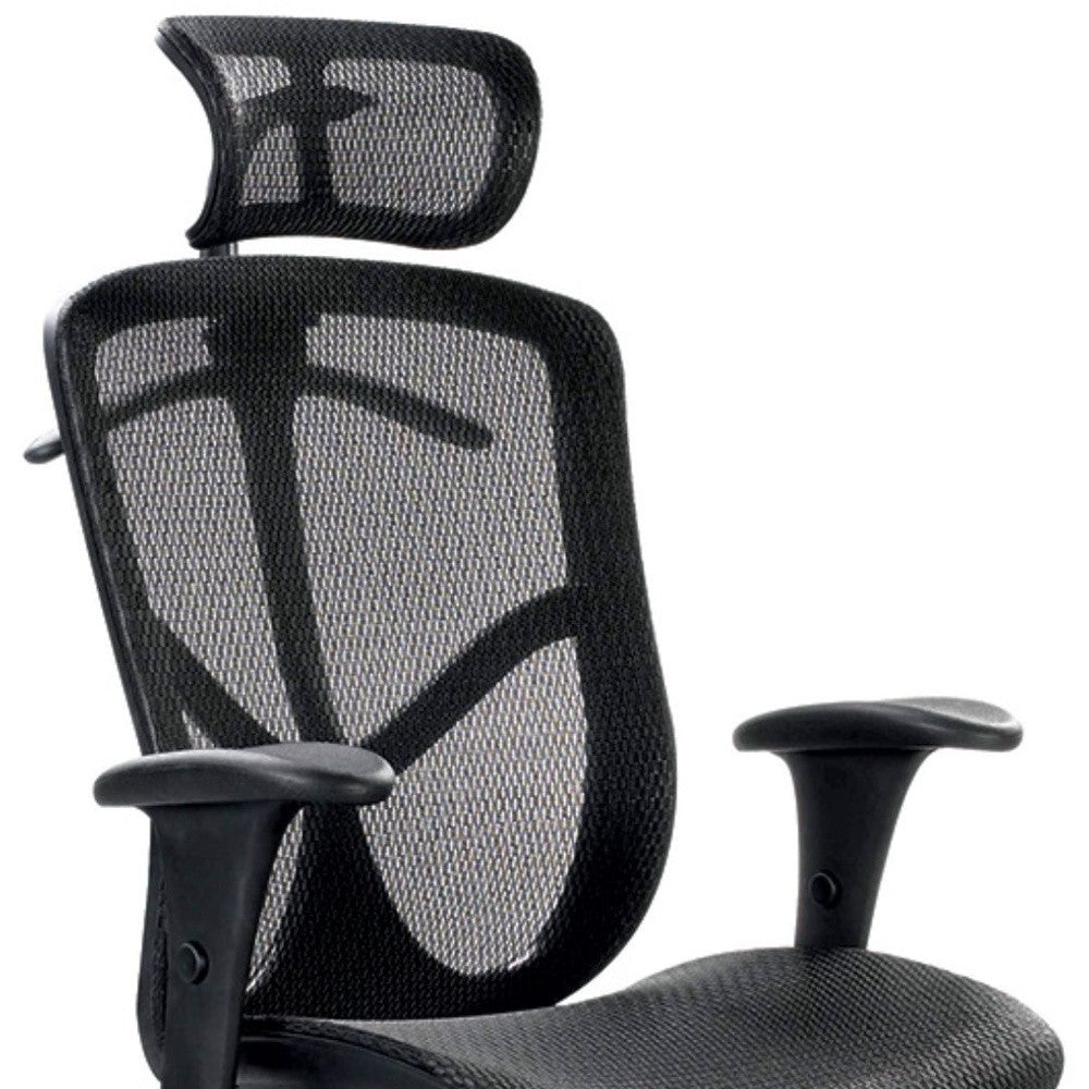 Black Adjustable Swivel Mesh Rolling Executive Office Chair