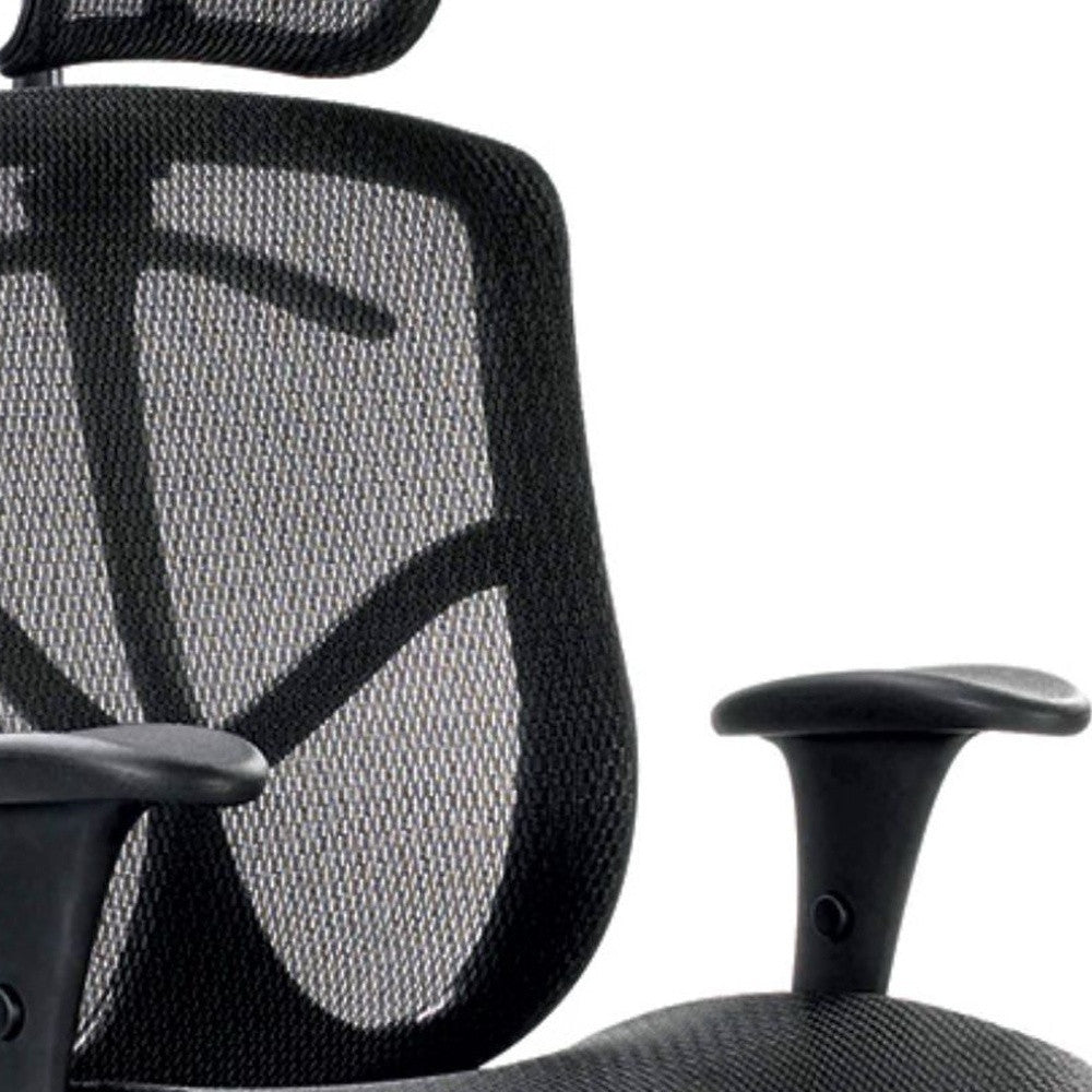 Black Adjustable Swivel Mesh Rolling Executive Office Chair