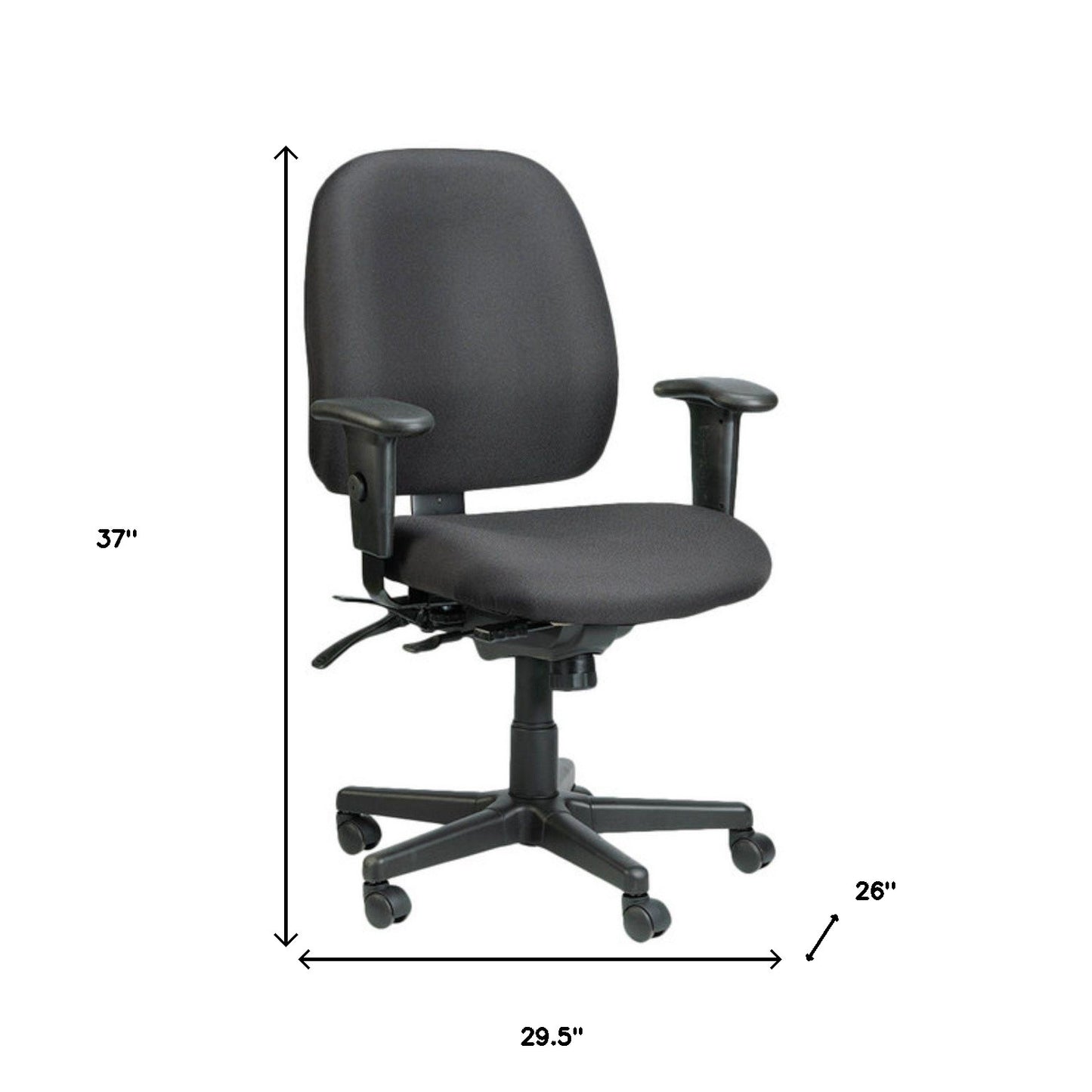 Black Adjustable Swivel Fabric Rolling Office Chair