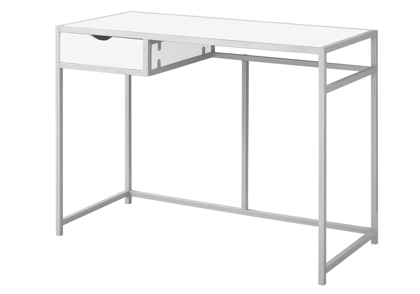 20" White and Silver Computer Desk