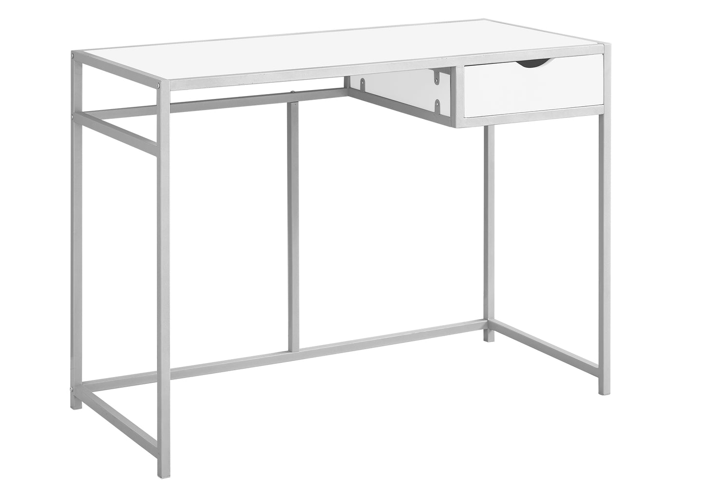 20" White and Silver Computer Desk