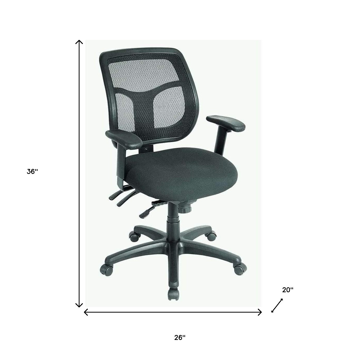 Black Adjustable Swivel Mesh Rolling Office Chair