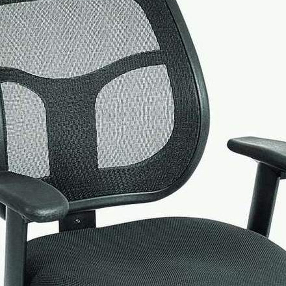 Black Adjustable Swivel Mesh Rolling Office Chair