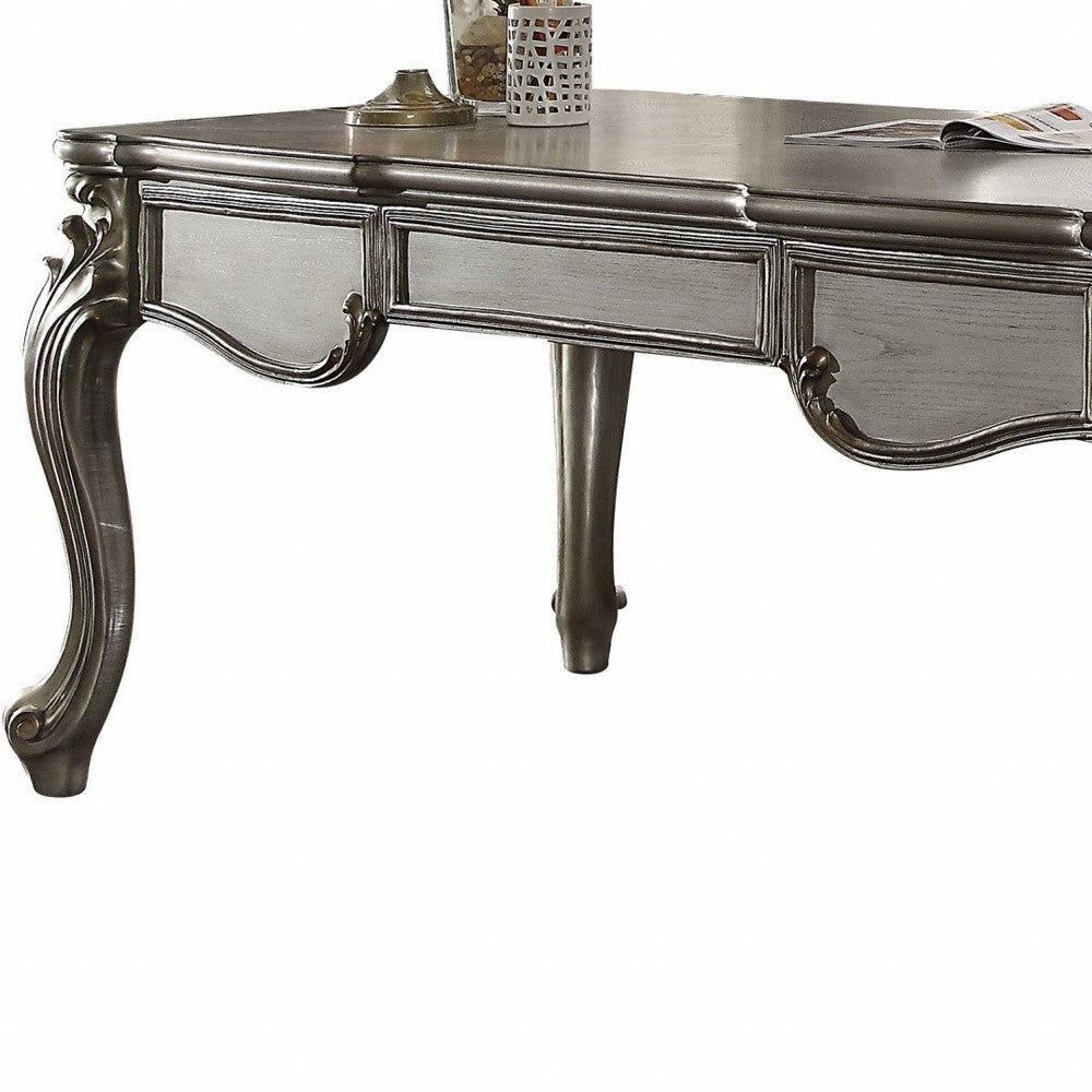 35" Silver Mirrored Executive Desk