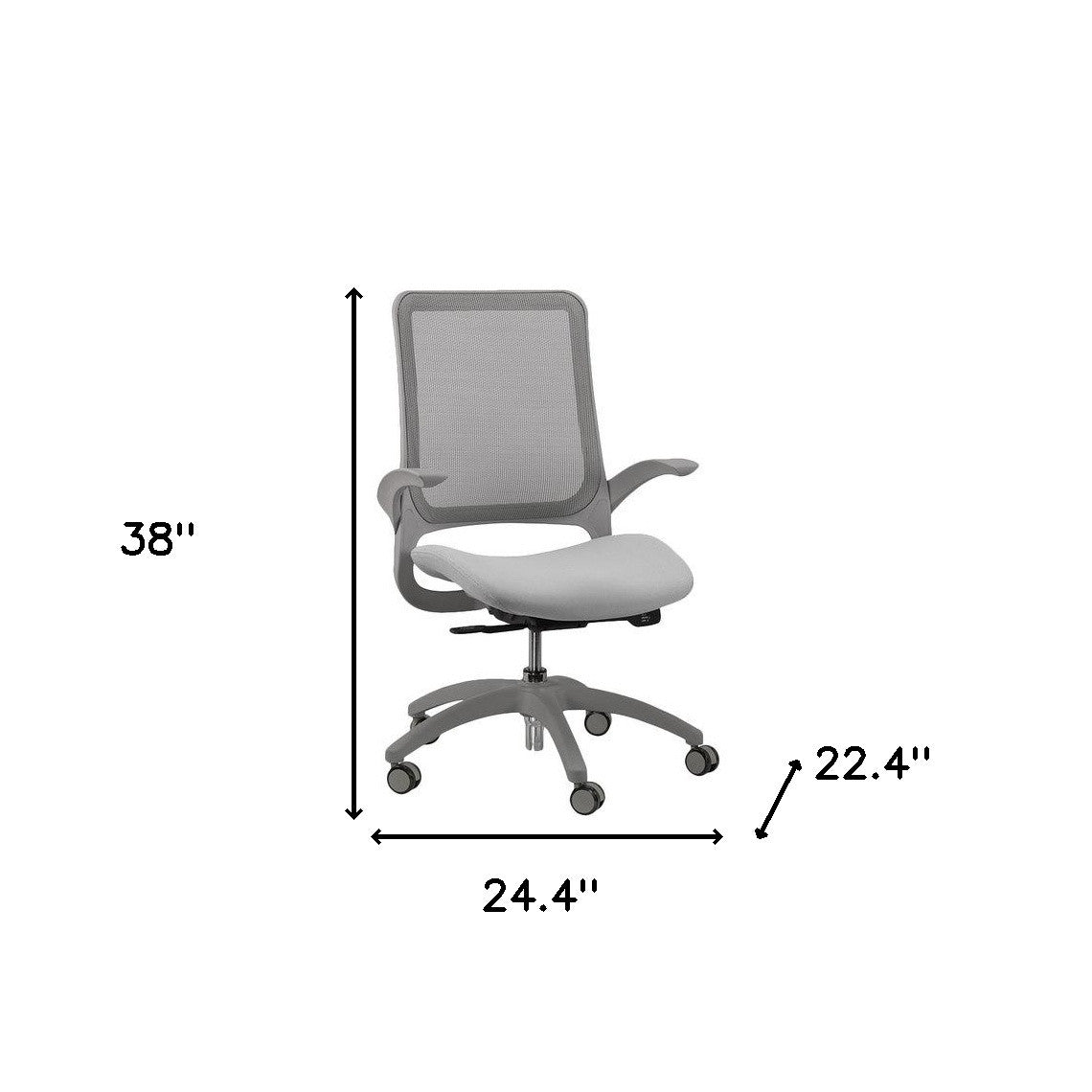 Gray Adjustable Swivel Mesh Rolling Office Chair