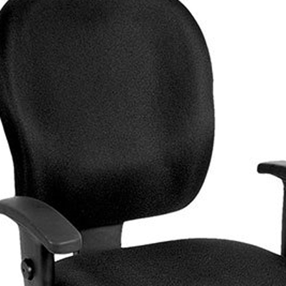 Charcoal and Black Adjustable Swivel Fabric Rolling Office Chair