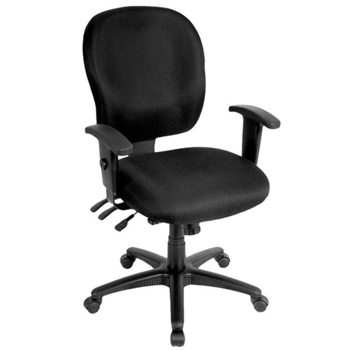 Charcoal and Black Adjustable Swivel Fabric Rolling Office Chair