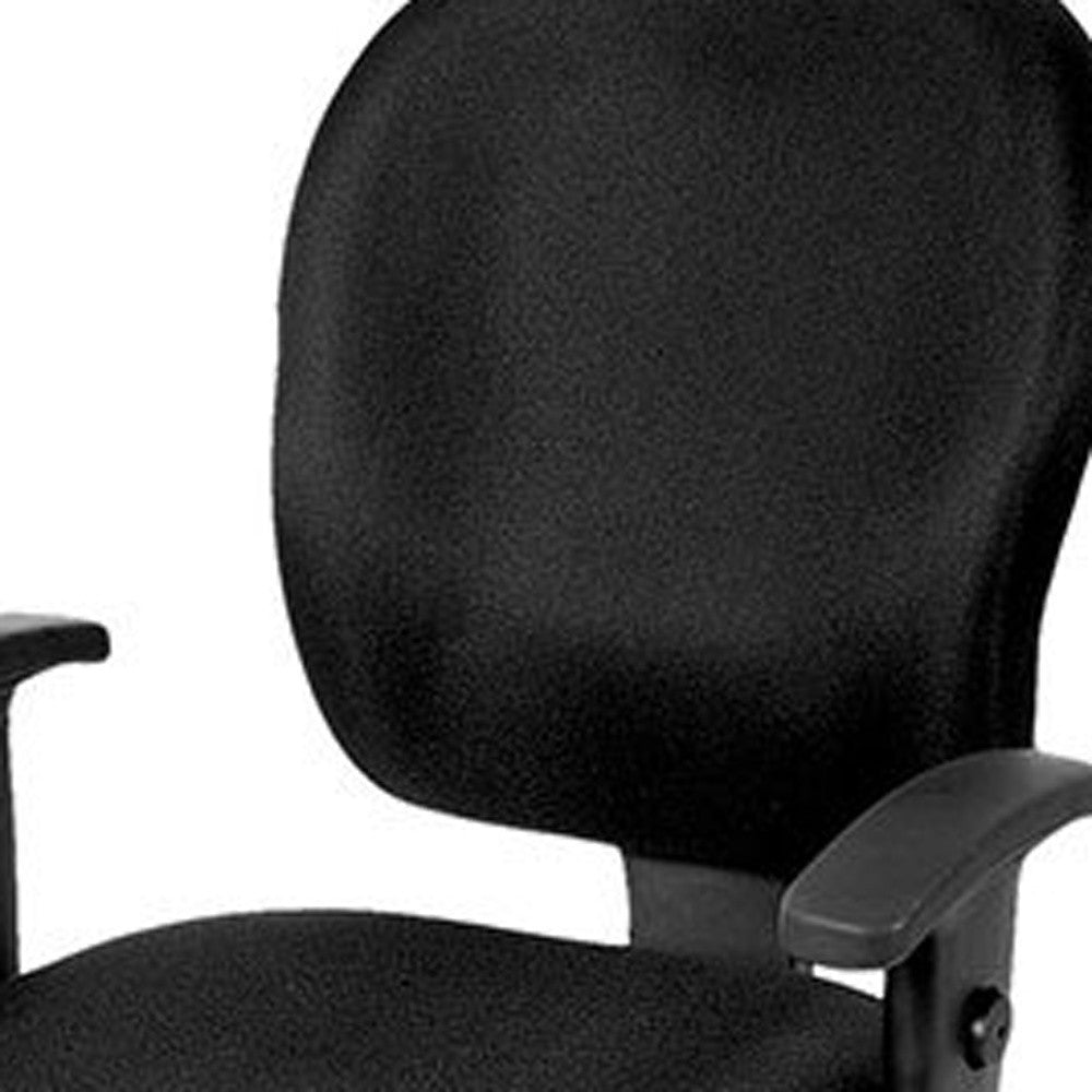 Charcoal and Black Adjustable Swivel Fabric Rolling Office Chair