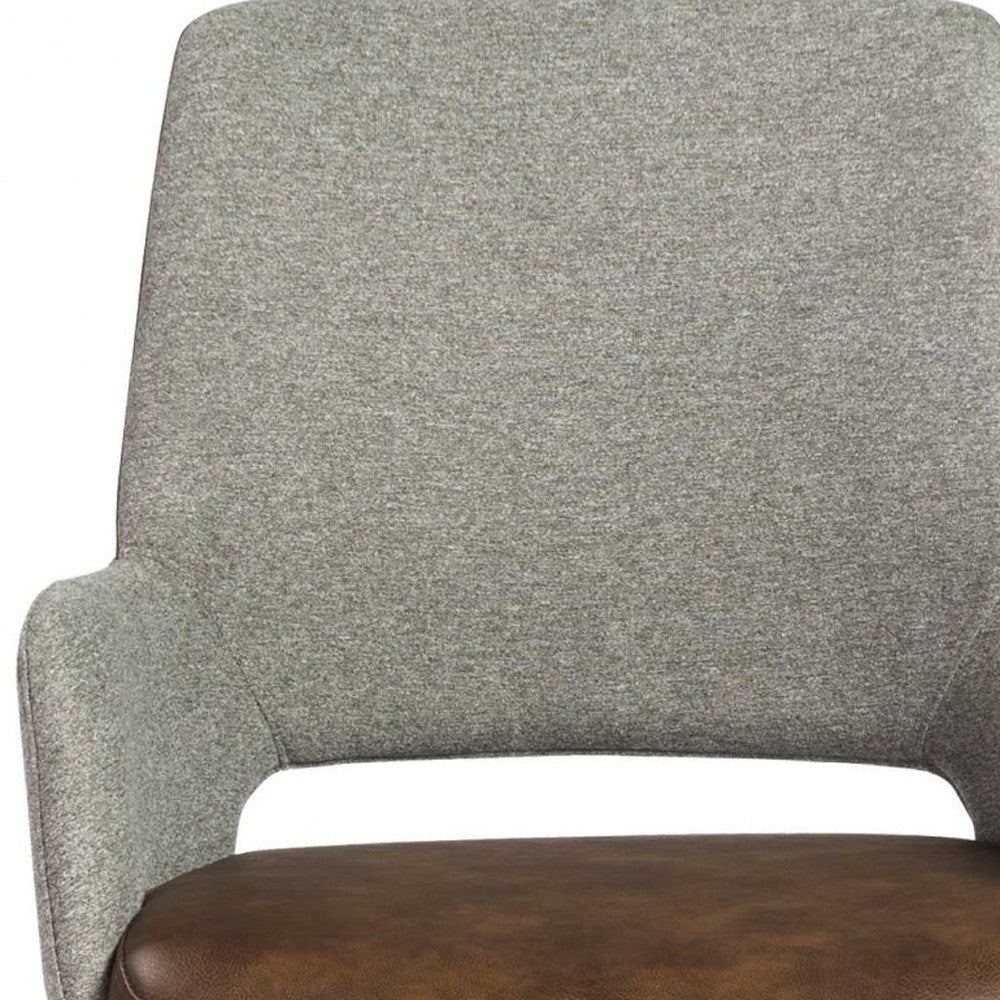 Gray Linen Seat Swivel Adjustable Task Chair Fabric Back Steel Frame