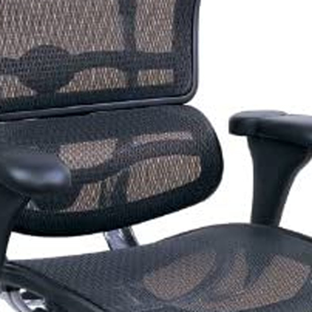 Black and Silver Adjustable Swivel Mesh Rolling Office Chair