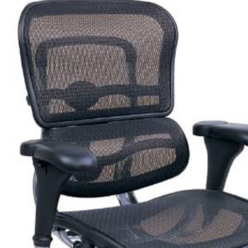 Black and Silver Adjustable Swivel Mesh Rolling Office Chair