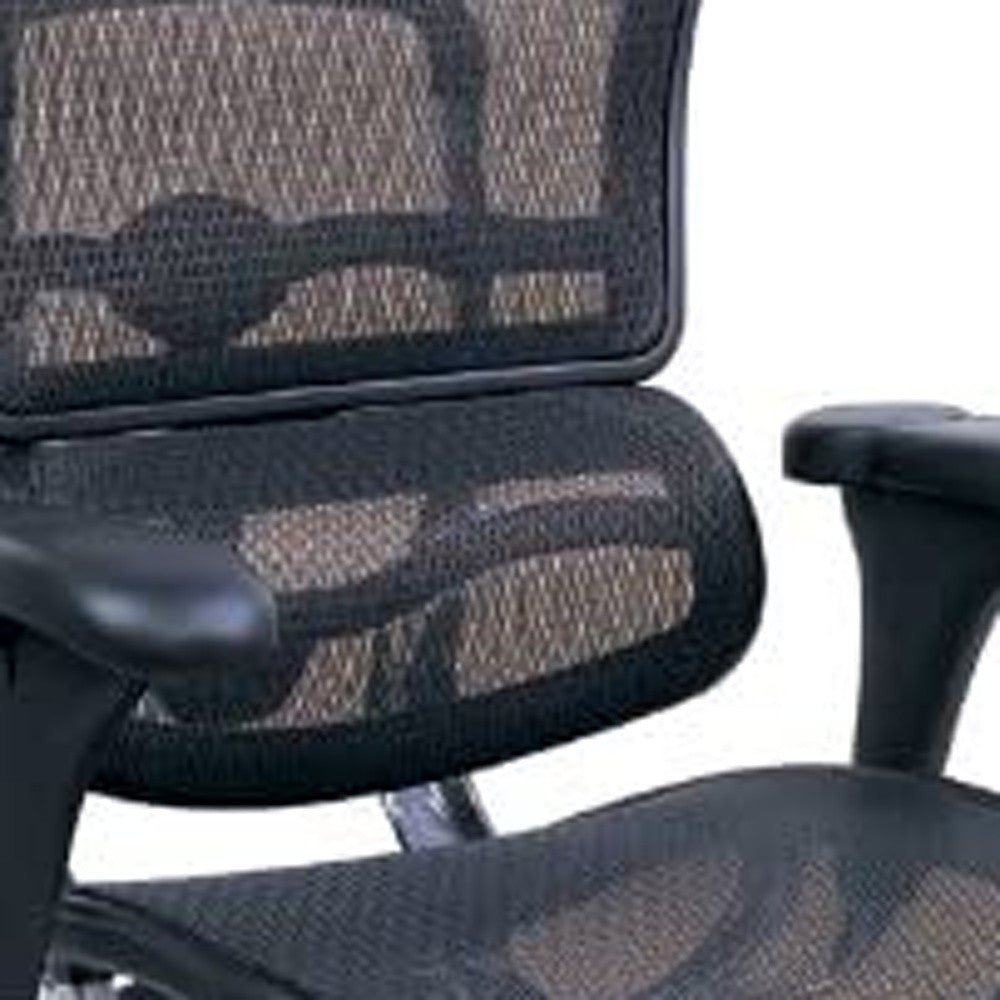 Black and Silver Adjustable Swivel Mesh Rolling Office Chair