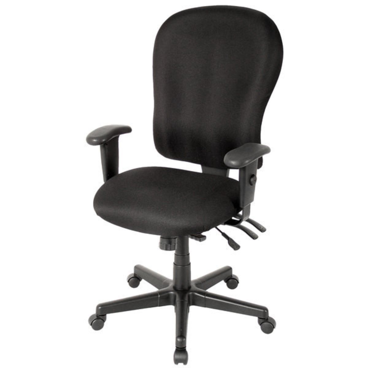 Black Adjustable Swivel Fabric Rolling Office Chair