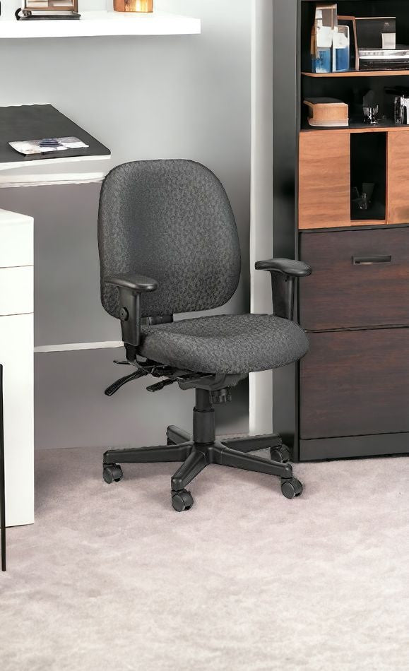 Charcoal Adjustable Swivel Fabric Rolling Office Chair