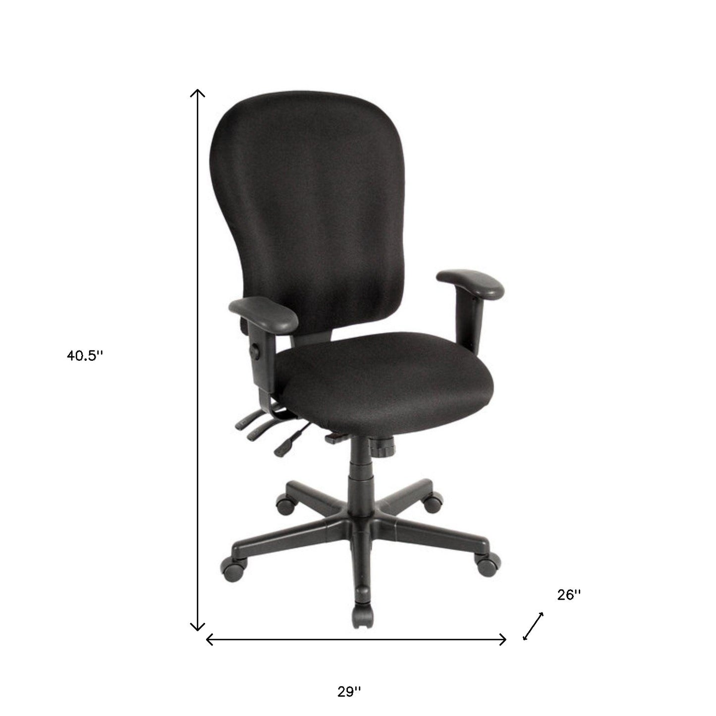 Black Adjustable Swivel Fabric Rolling Office Chair