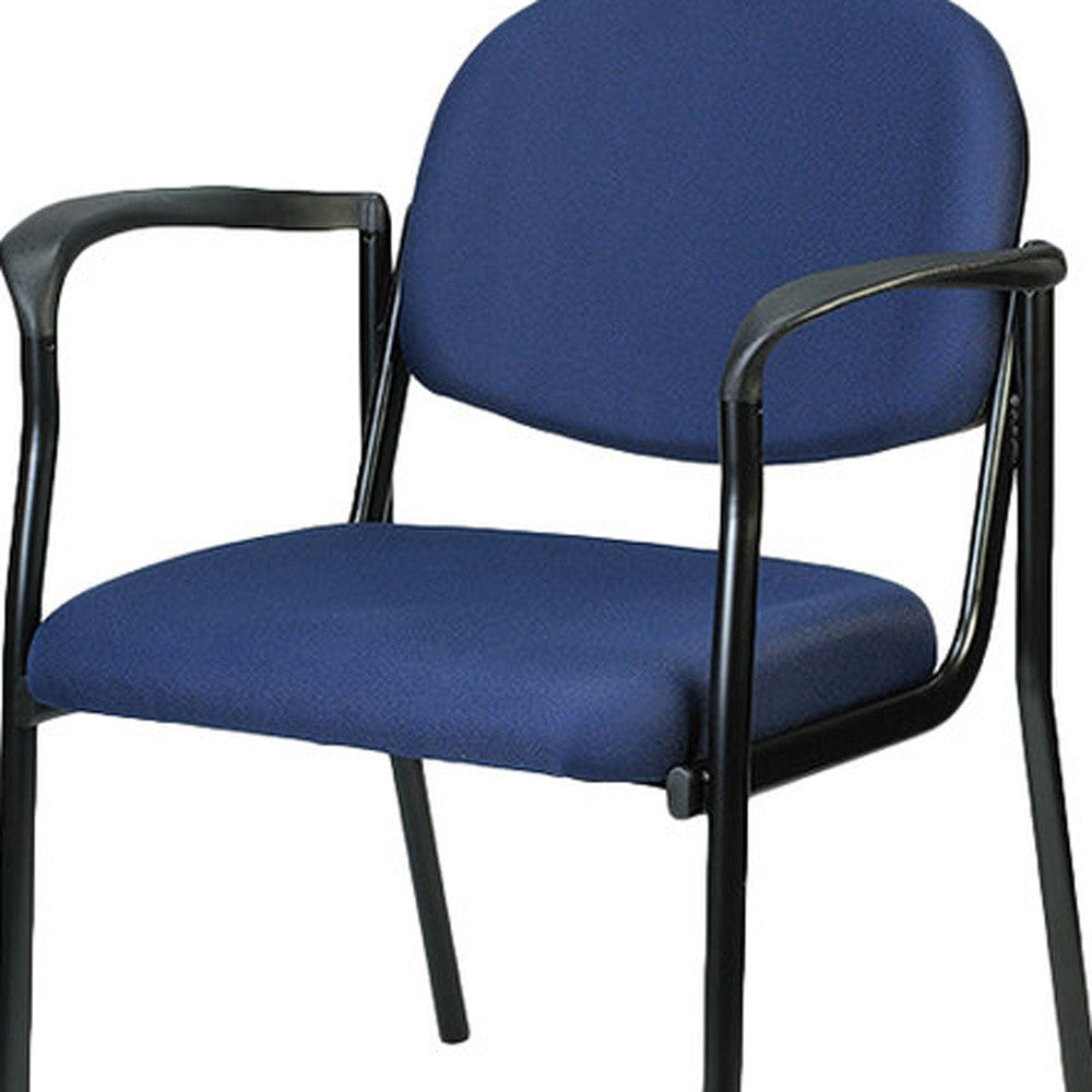 Set of Two Navy Blue and Black Fabric Office Chair