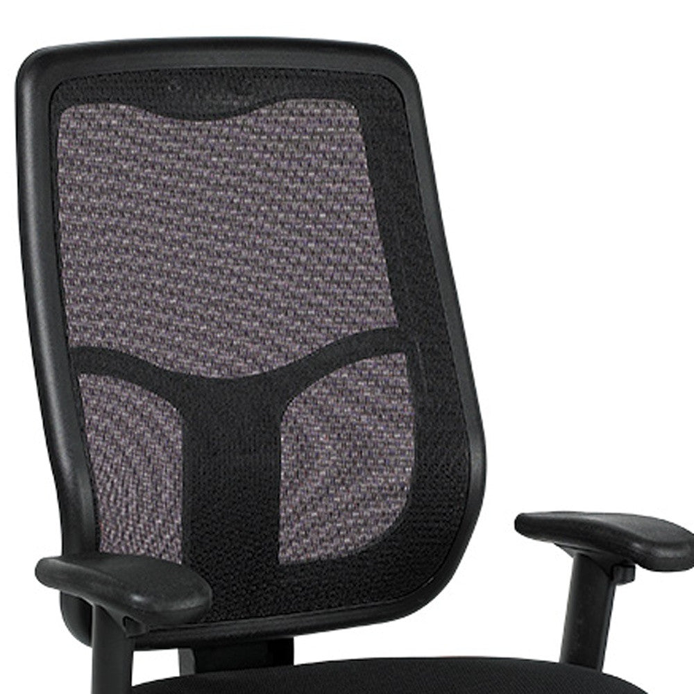 Black and Silver Adjustable Swivel Mesh Rolling Office Chair