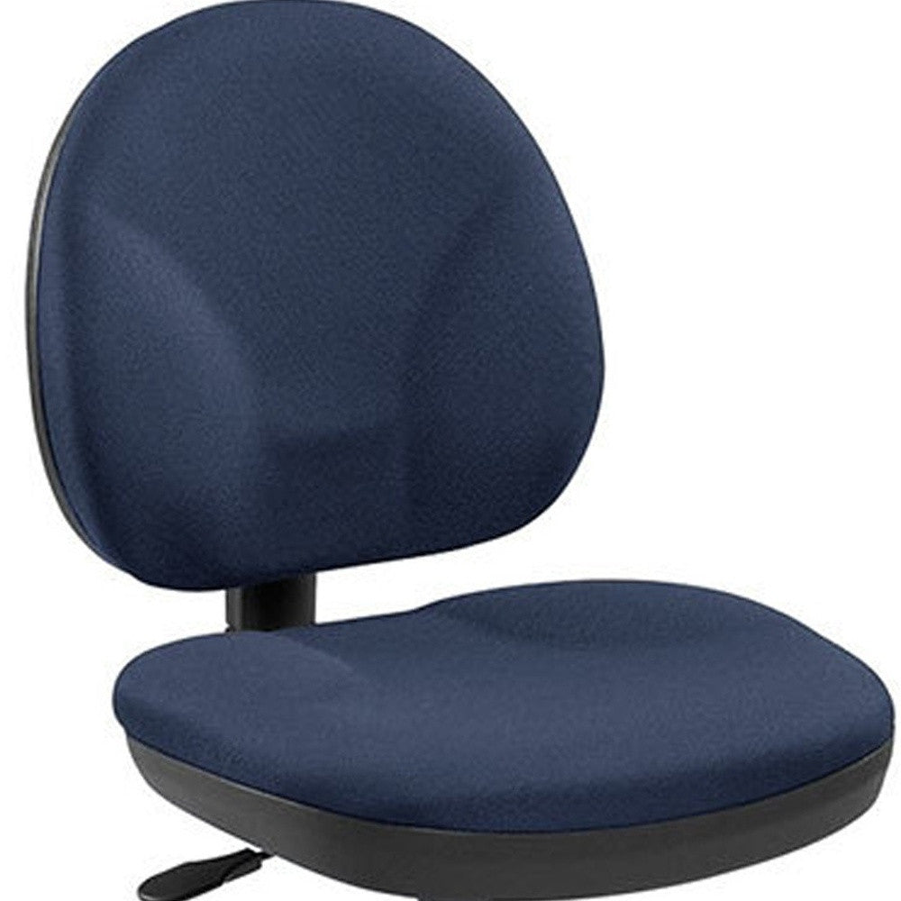 Blue and Black Adjustable Swivel Fabric Rolling Office Chair