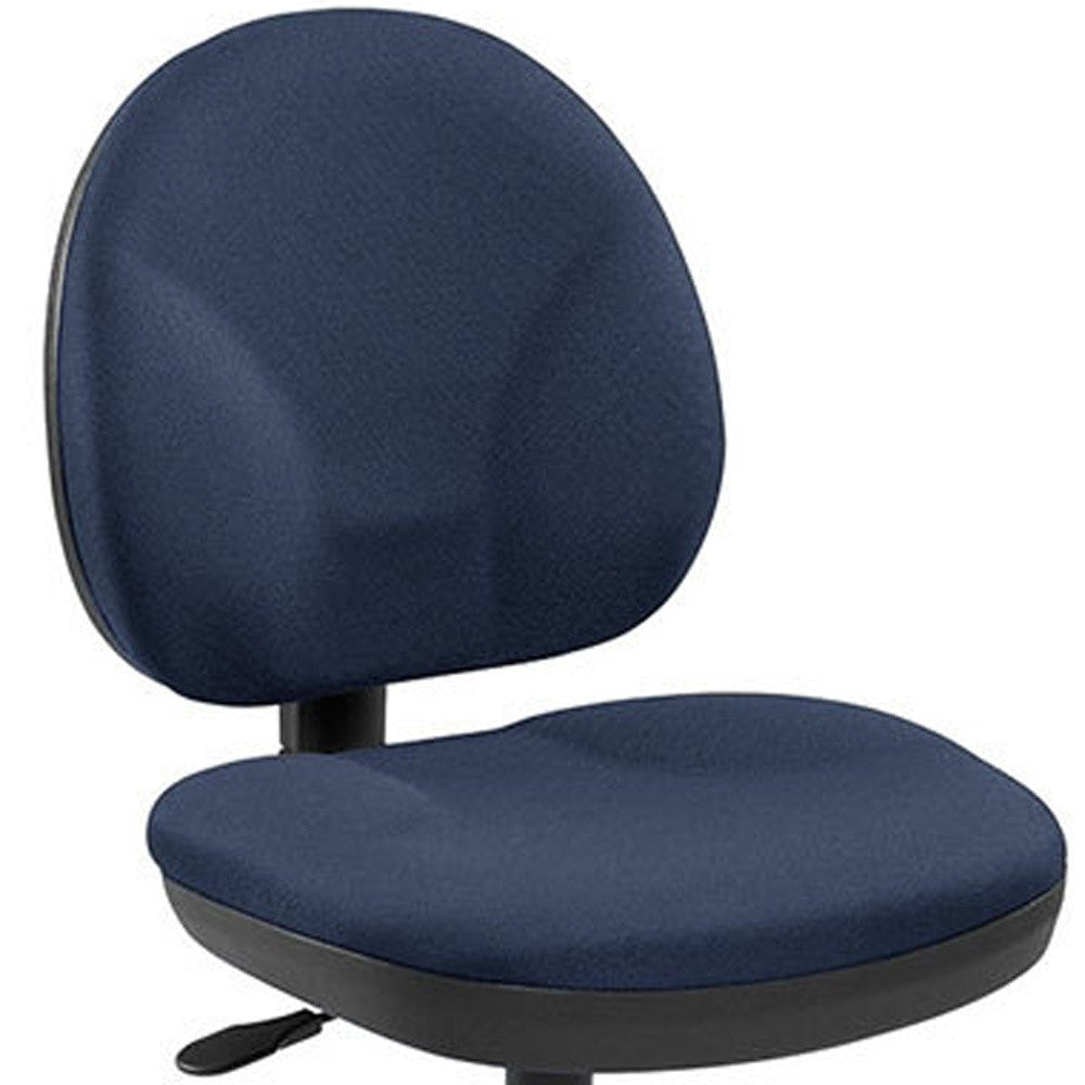 Blue and Black Adjustable Swivel Fabric Rolling Office Chair