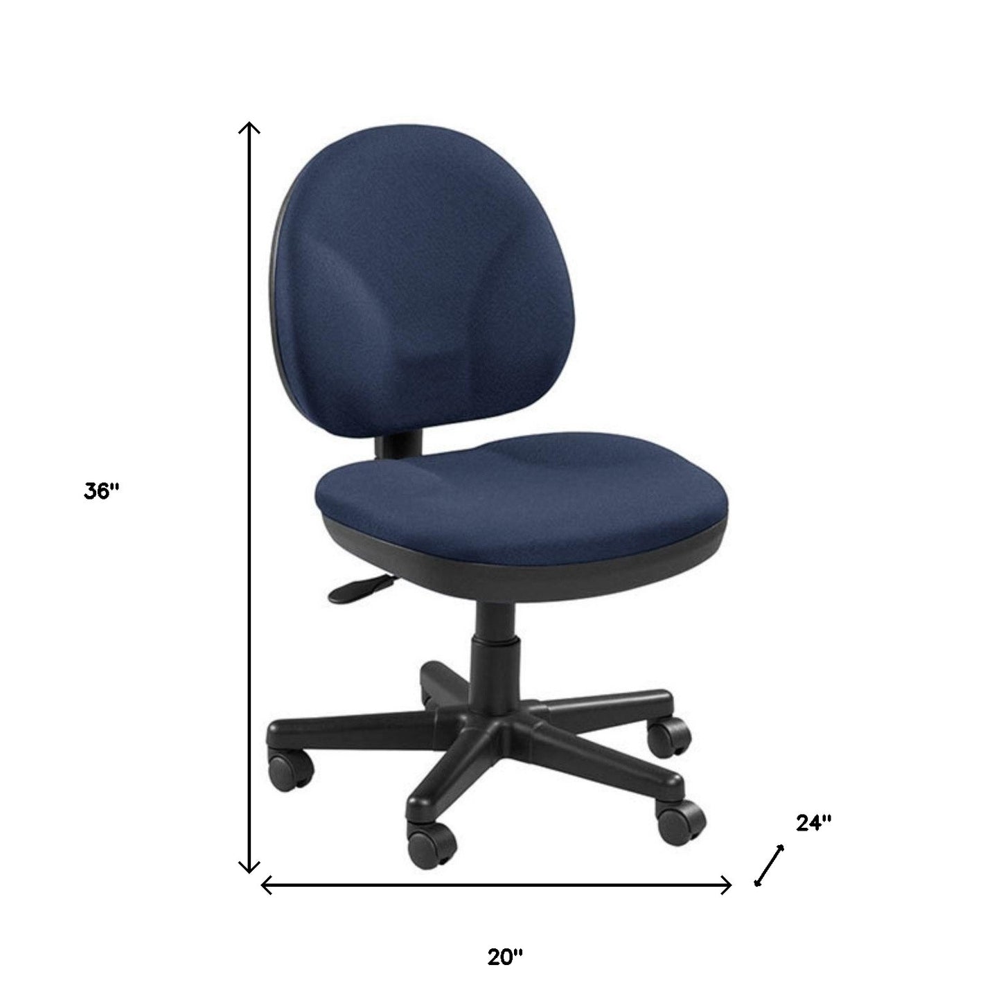 Blue and Black Adjustable Swivel Fabric Rolling Office Chair