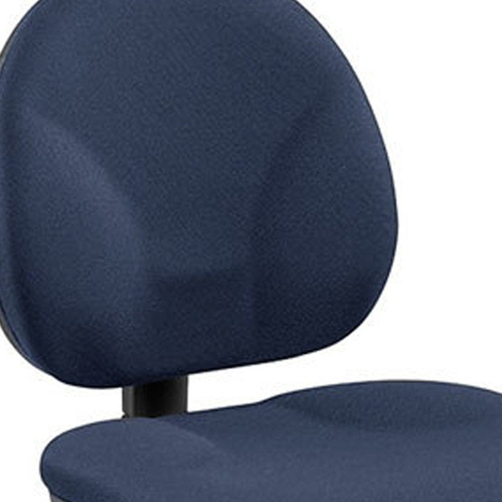 Blue and Black Adjustable Swivel Fabric Rolling Office Chair