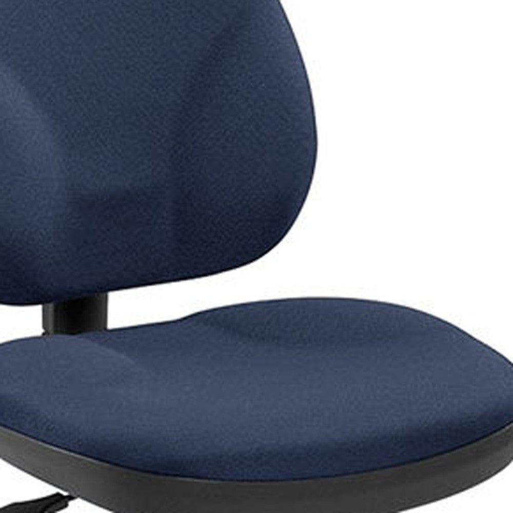 Blue and Black Adjustable Swivel Fabric Rolling Office Chair