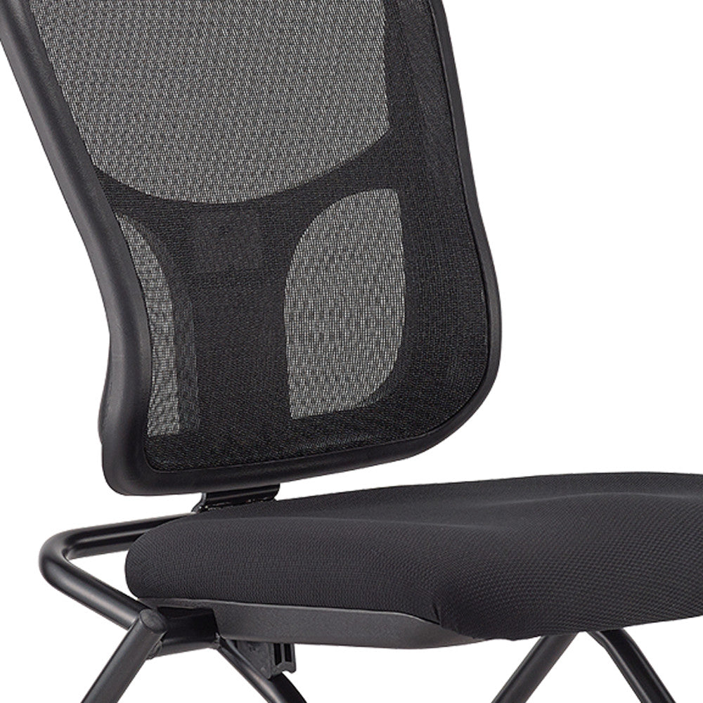 Set of Two Black Adjustable Mesh Rolling Office Chair