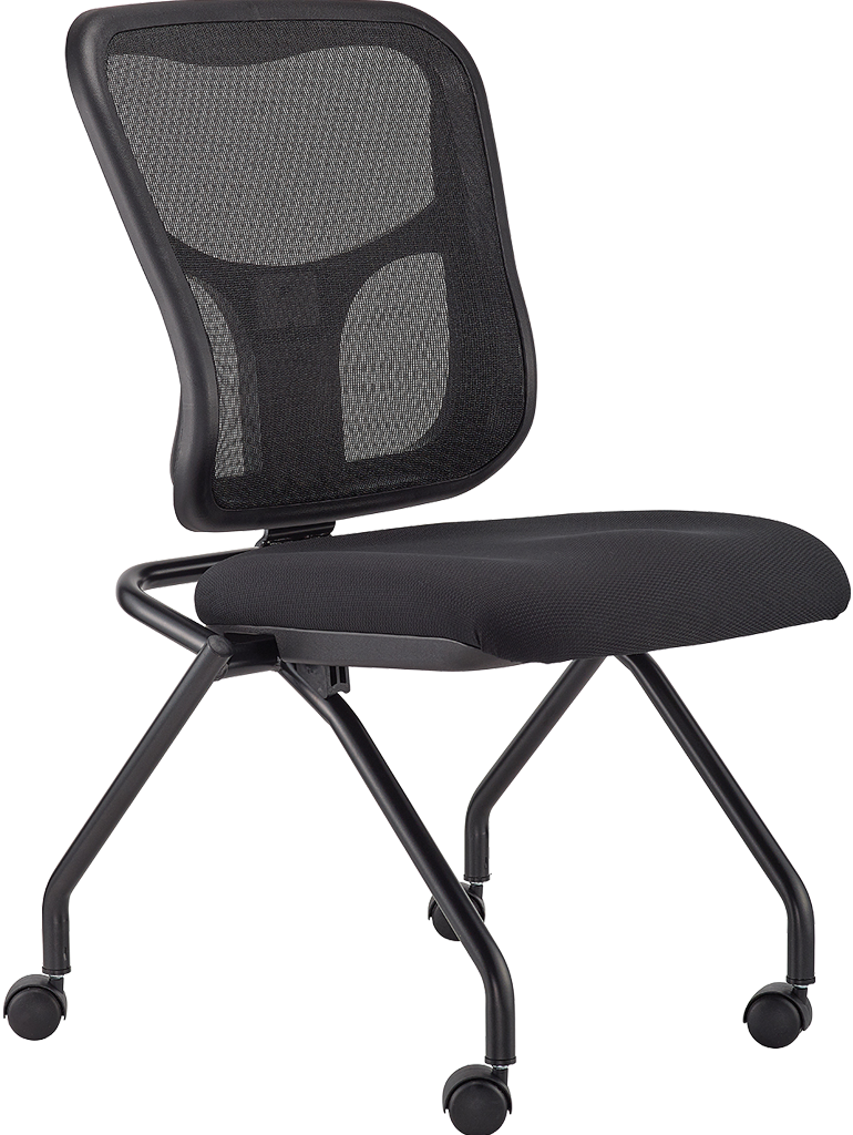 Set of Two Black Adjustable Mesh Rolling Office Chair