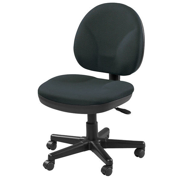 Ebony and Black Adjustable Swivel Fabric Rolling Office Chair