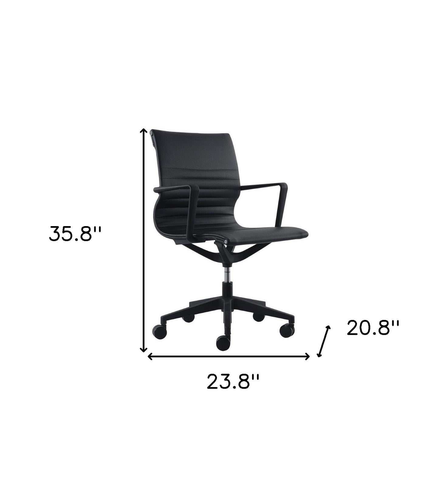 Black Adjustable Swivel Fabric Rolling Office Chair