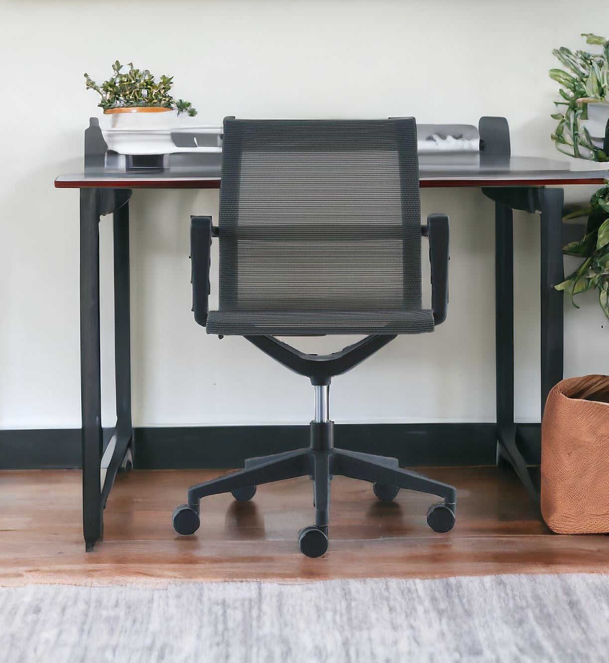 Charcoal Adjustable Swivel Mesh Rolling Office Chair