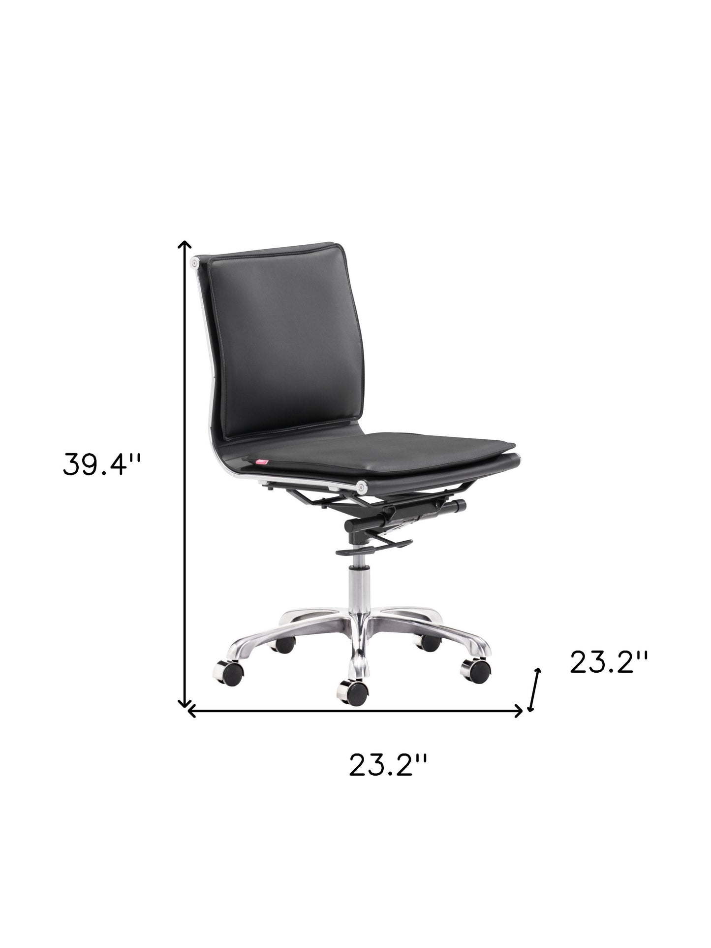 Black and Silver Adjustable Swivel Metal Rolling Executive Office Chair