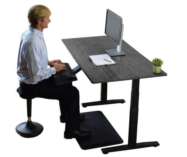 Black on Black 52" Bamboo Dual Motor Electric Office Adjustable Computer Desk