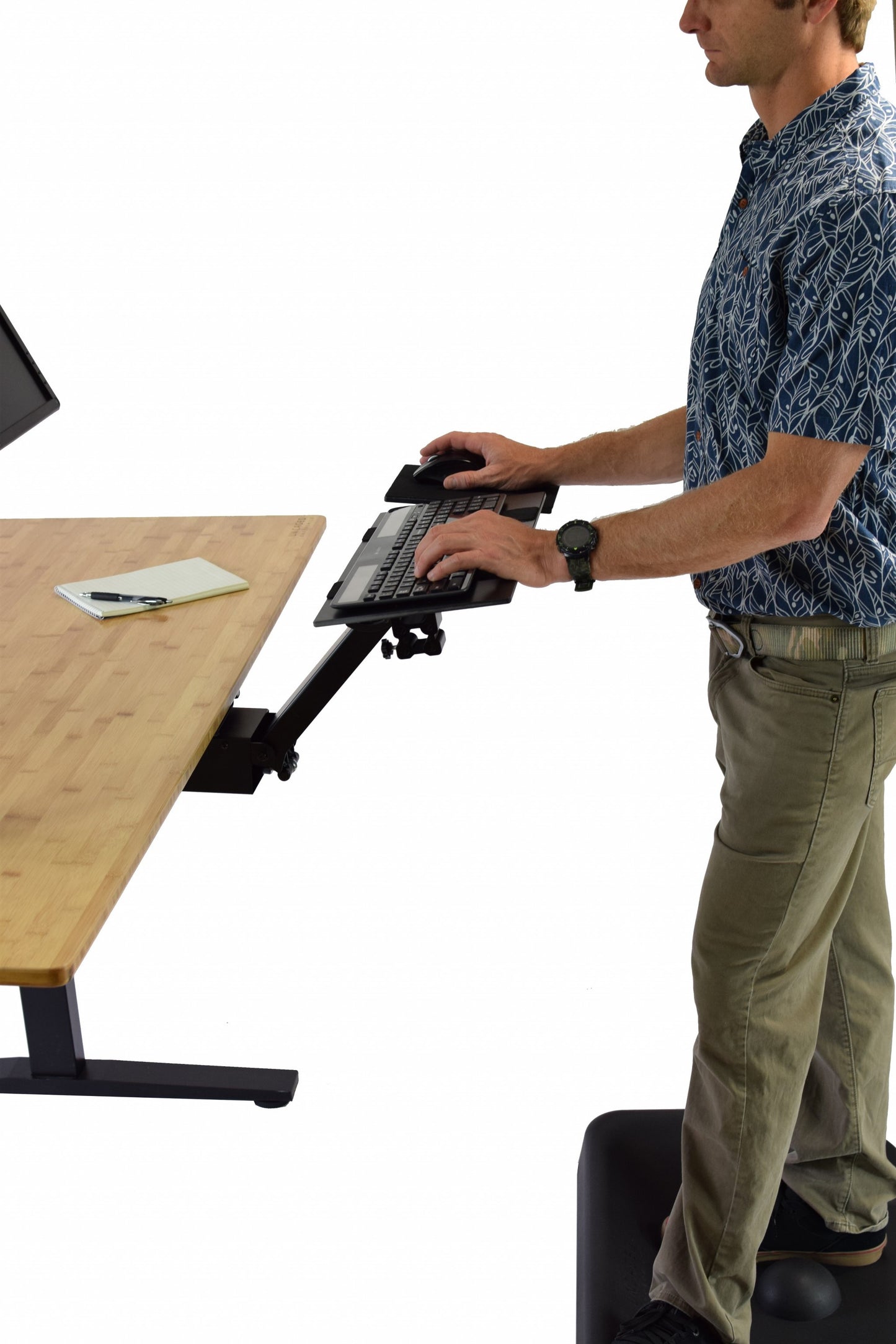 Black Ergonomic Under Desk Pull Out Keyboard Sit or Stand Tray