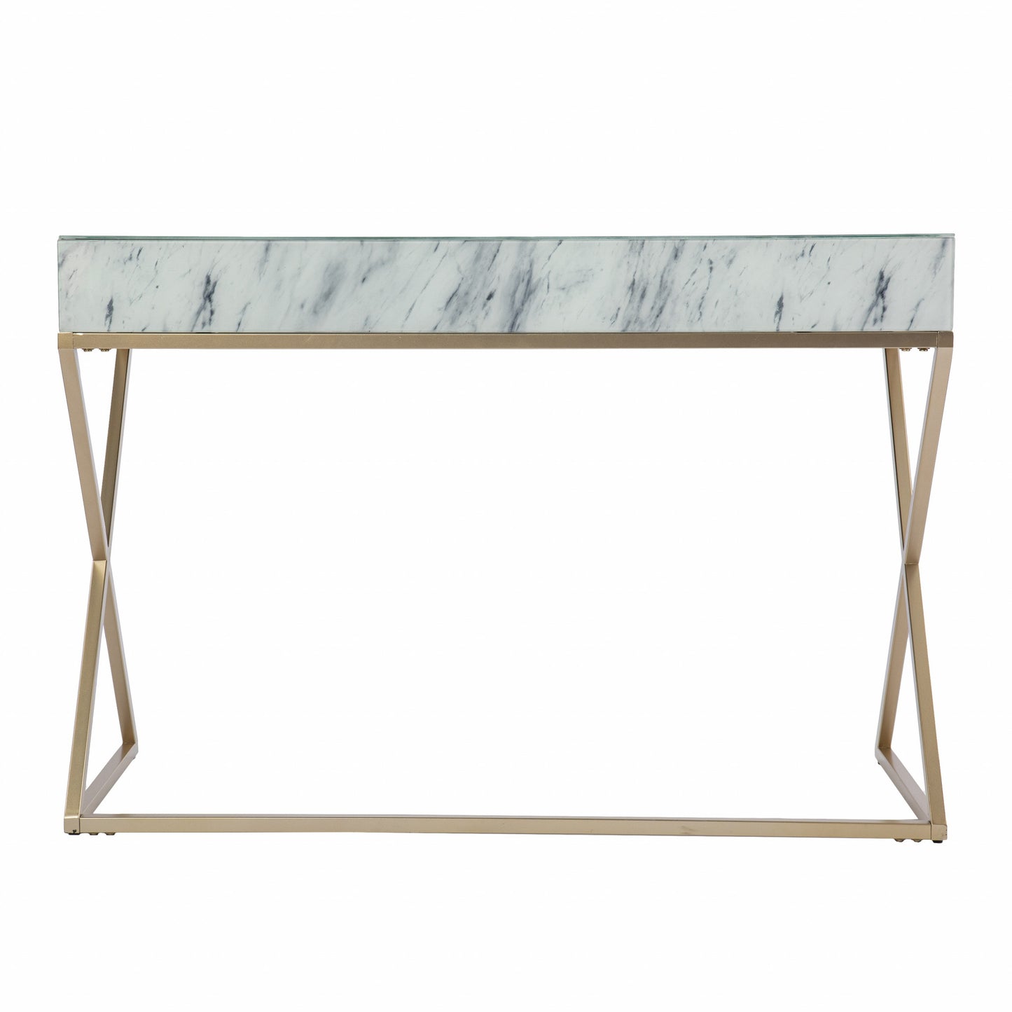 Faux Marble Writing Desk with Storage