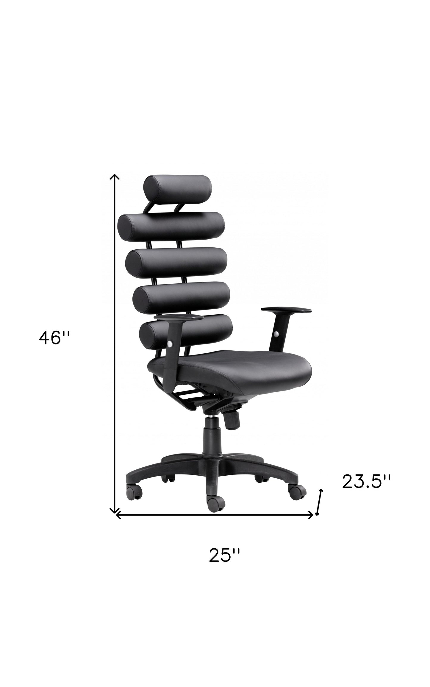 Black Adjustable Swivel Metal Rolling Office Chair