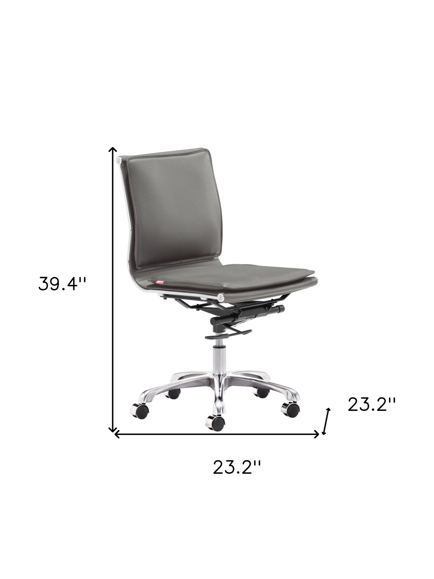 Gray and Silver Adjustable Swivel Metal Rolling Executive Office Chair