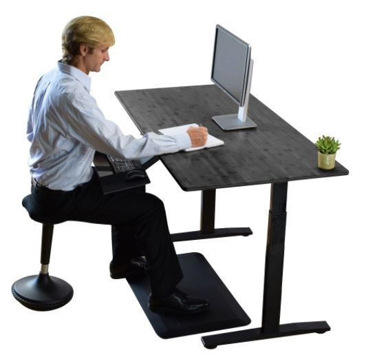 Black on Black 45" Bamboo Dual Motor Electric Office Adjustable Computer Desk