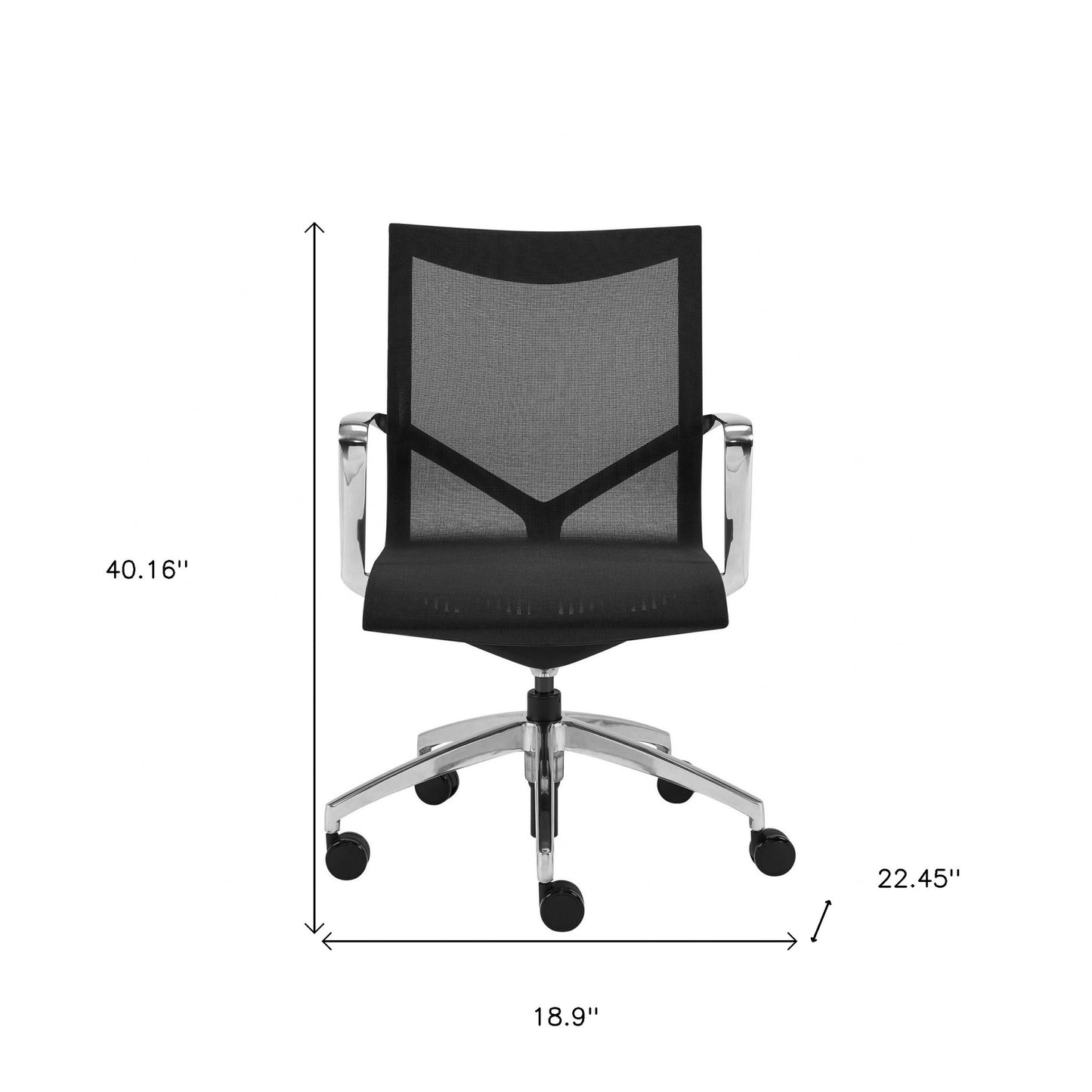 Black Swivel Task Chair Mesh Back Steel Frame