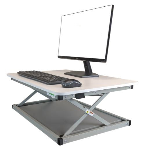 Small Silver Adjustable Standing Desk Converter