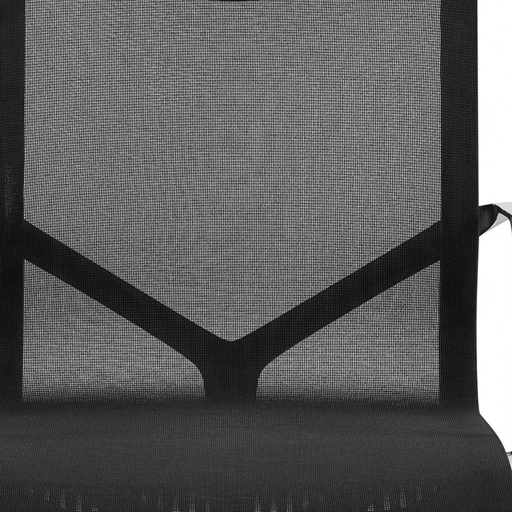 Black Swivel Task Chair Mesh Back Steel Frame